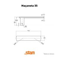 Fechadura Banheiro 823-35 Roseta Quadrada Inox - Stam - 2
