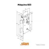 Fechadura Banheiro 823-35 Roseta Quadrada Inox - Stam - 3
