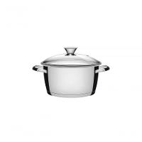 Caçarola Funda Allegra Em Aço Inox Com Fundo Triplo E Tampa De Vidro 18 Cm 2,2 L - 1