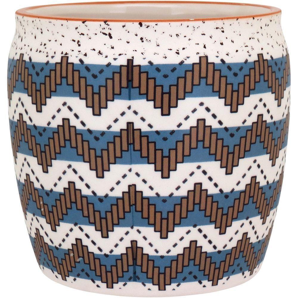 Cachepô Cerâmica 14x13x13cm Azul - 1