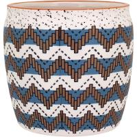 Cachepô Cerâmica 14x13x13cm Azul - 1