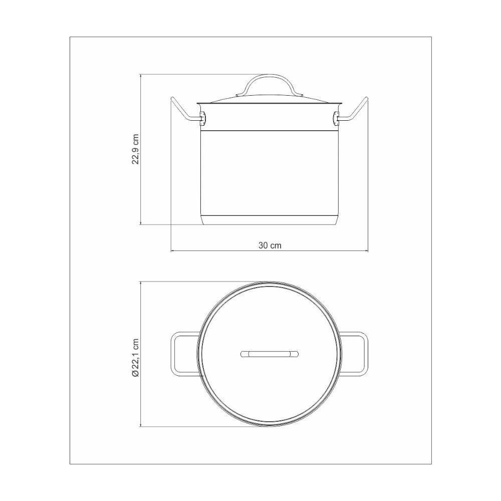 Caldeirão Professional Tramontina Em Aço Inox Fundo Triplo Com Tampa E Alças 20 Cm 5,7 L - 6