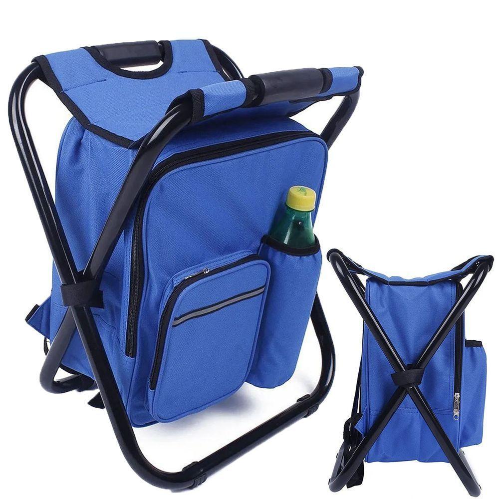 Cadeira Mochila Banco Banqueta Bolsa Semi Termica 2 Em 1 Portatil Conserva Alimentos Bebidas - 1