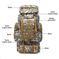 Mochila Tática Lorben Camuflada Militar Trilha Camping Trekking Aventura 80 Litros - 6
