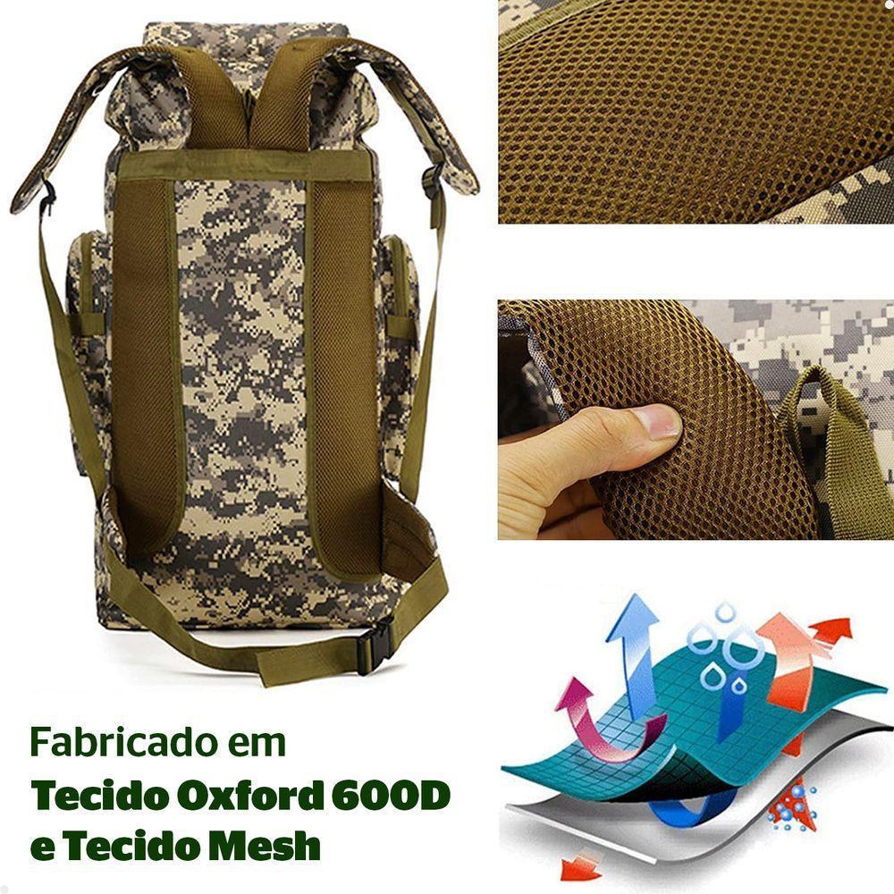 Mochila Tática Lorben Camuflada Militar Trilha Camping Trekking Aventura 80 Litros - 3