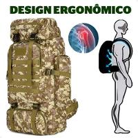 Mochila Tática Lorben Camuflada Militar Trilha Camping Trekking Aventura 80 Litros