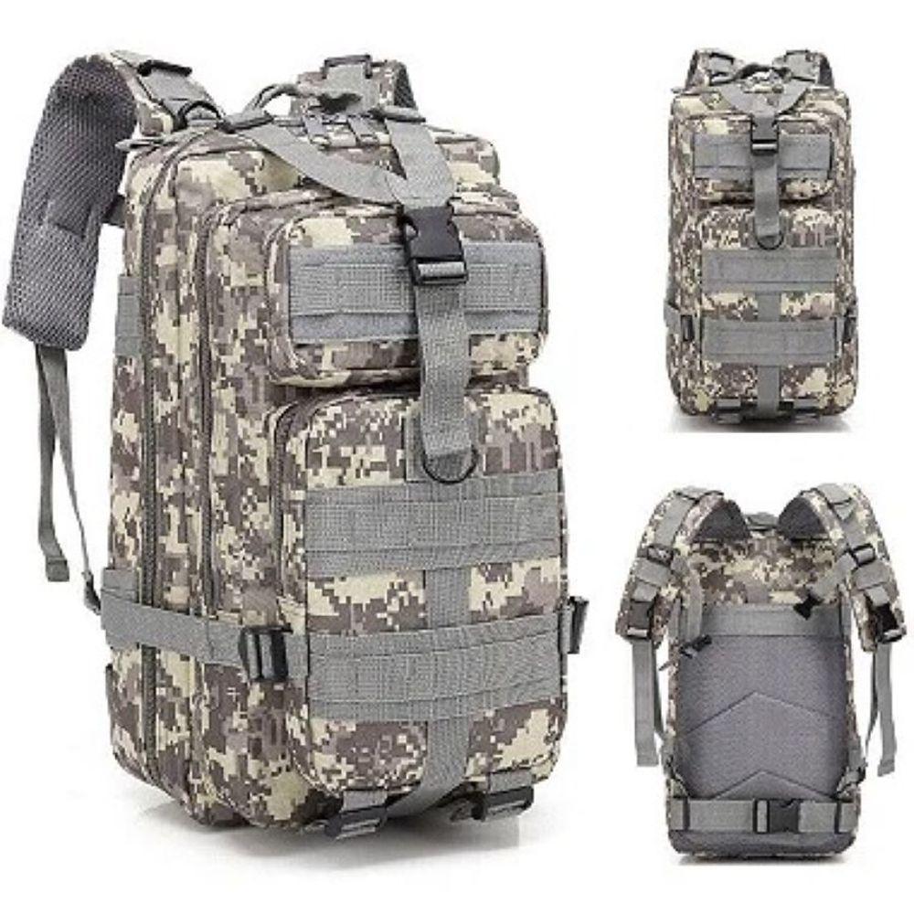 Mochila Multiuso Escolar Tática Cargueira 30 Litros Camping Pesca Cinza - 1