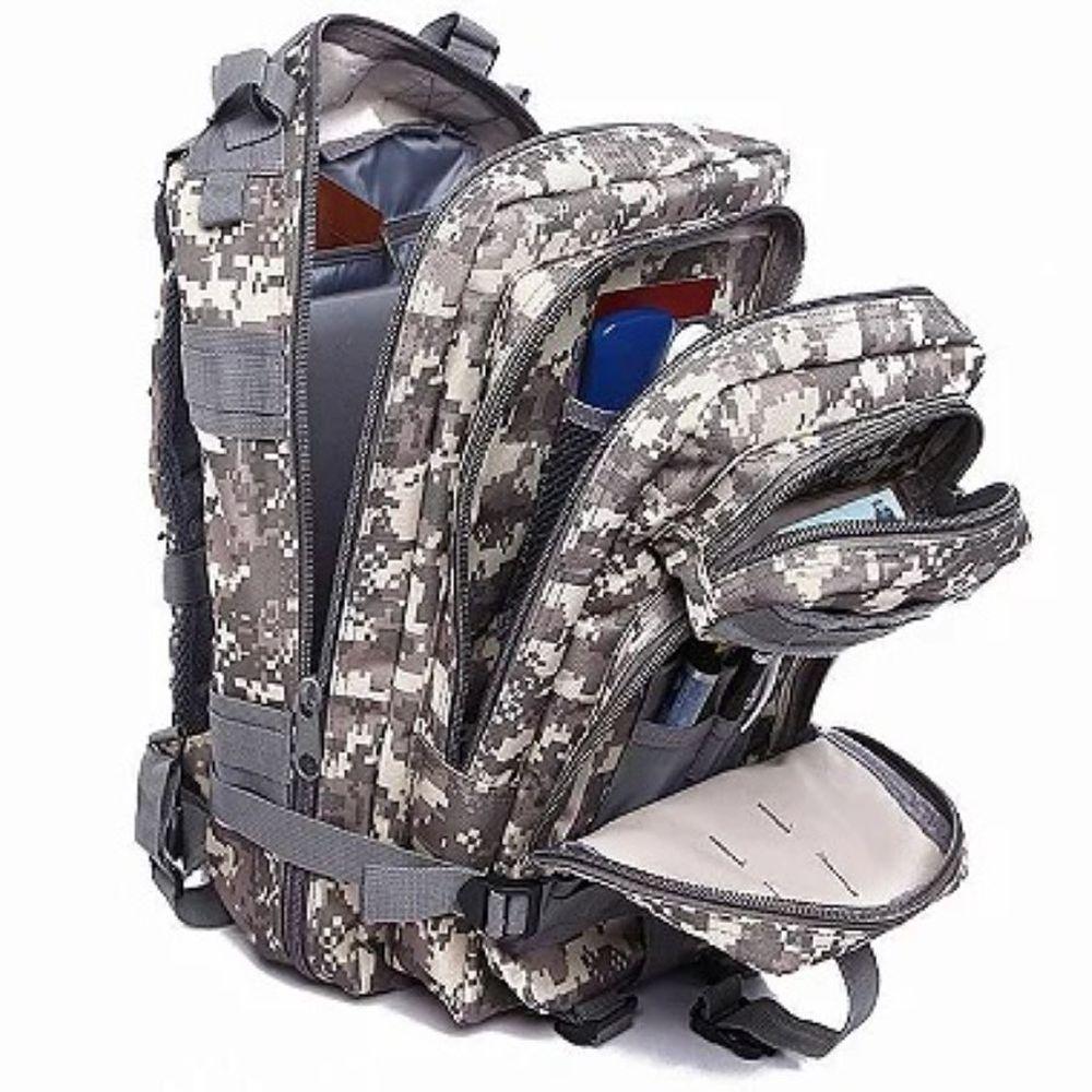 Mochila Multiuso Escolar Tática Cargueira 30 Litros Camping Pesca Cinza - 3