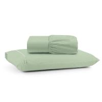 Jogo Cama Lençol Bali Solteiro Percal 180 Fios 100% Algodão Ponto Palito 2 Peças - Verde - 1
