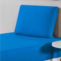 Jogo De Lençol Solteiro Malha 100% Algodão 2 Peças Cor Azul Turquesa - 2