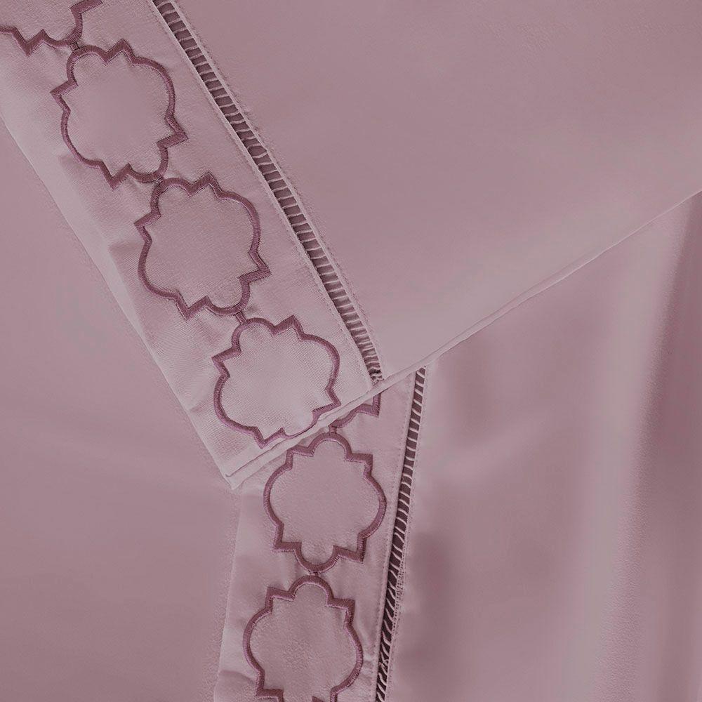 Jogo De Lençol Helena King 4 Peças Micropercal 400 Fios Ponto Palito Macio - Uva - 4