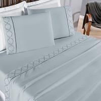 Jogo De Lençol King Infinity 300 Fios Bordado 4 Peças Cor Cinzaa - 2