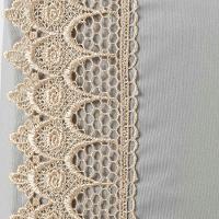 Jogo Cama Lençol Haia King Percal 200 Fios 100% Algodão Guipir Bordado Inglês 3 Peças Cinza - 2