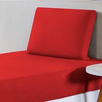 Jogo De Lençol Solteiro Malha 100% Algodão 2 Peças Cor Vermelho - 2