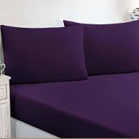 Jogo De Cama Malha Lençol 100% Algodão Gran Moratta 2 Peças Solteiro - Roxo. - 2