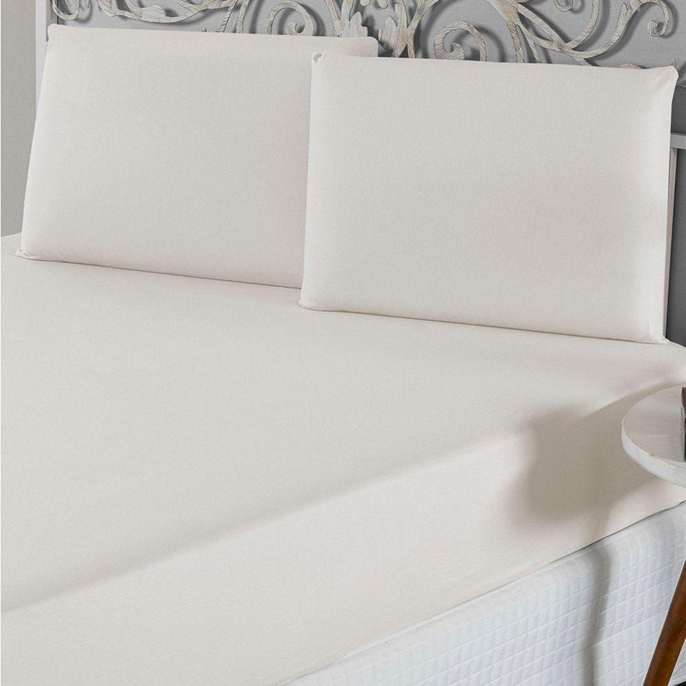 Jogo De Lençol Queen Malha 100% Algodão 3 Peças Cor Palha - 1