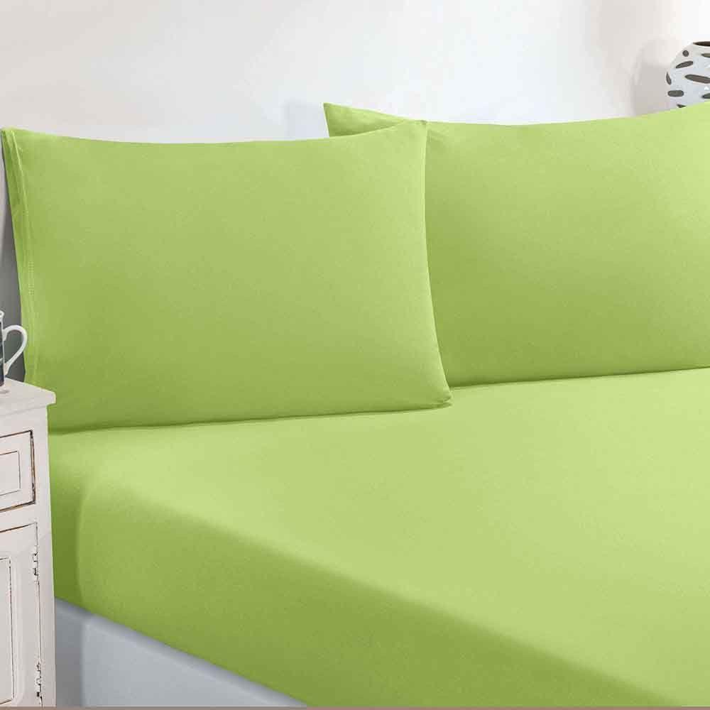 Jogo De Cama Malha Lençol 100% Algodão Gran Moratta 2 Peças Solteiro - Verde Pistache. - 2