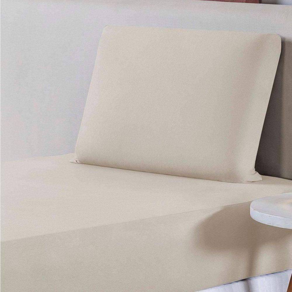 Jogo De Lençol Solteiro Malha 100% Algodão 2 Peças Cor Palha - 2