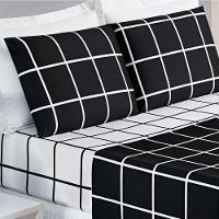 Jogo De Lençol King Austin Micropercal 200 Fios - 4 Peças Cor Xadrez Preto - 2