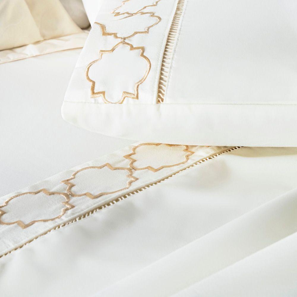 Jogo De Lençol Helena King 4 Peças Micropercal 400 Fios Ponto Palito Macio - Palha - 3