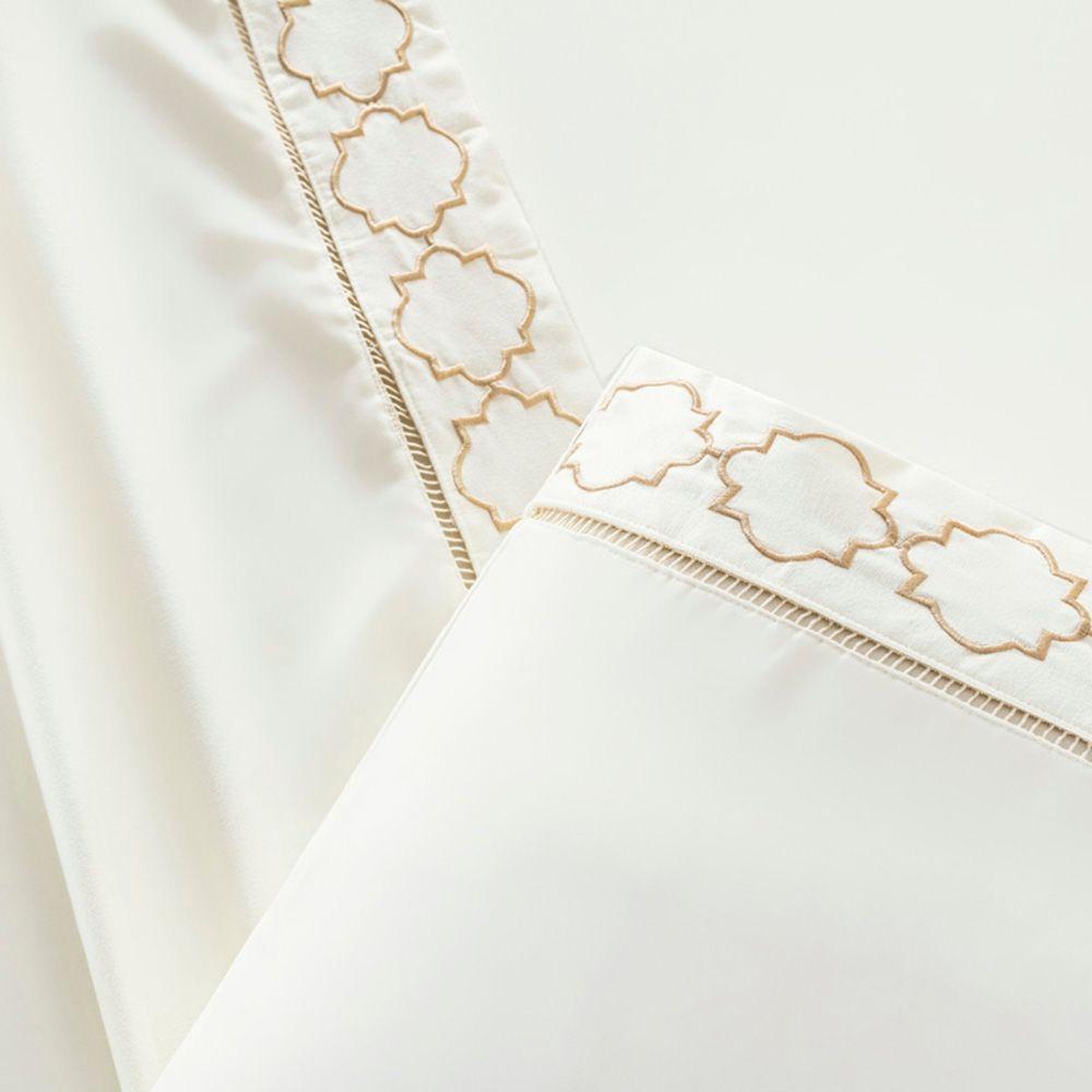 Jogo De Lençol Helena King 4 Peças Micropercal 400 Fios Ponto Palito Macio - Palha - 4