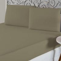 Jogo De Lençol Queen Malha 100% Algodão 3 Peças Cor Avela - 1