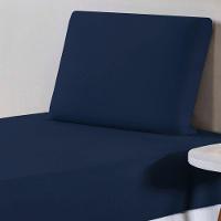 Jogo De Lençol Solteiro Malha 100% Algodão 2 Peças Cor Azul Marinho - 2