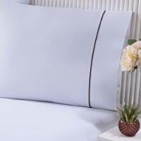 Jogo De Cama Lençol 100% Algodão Percal 150 Fios Queen Gran Moratta 3 Peças - Branco E Palha. - 2