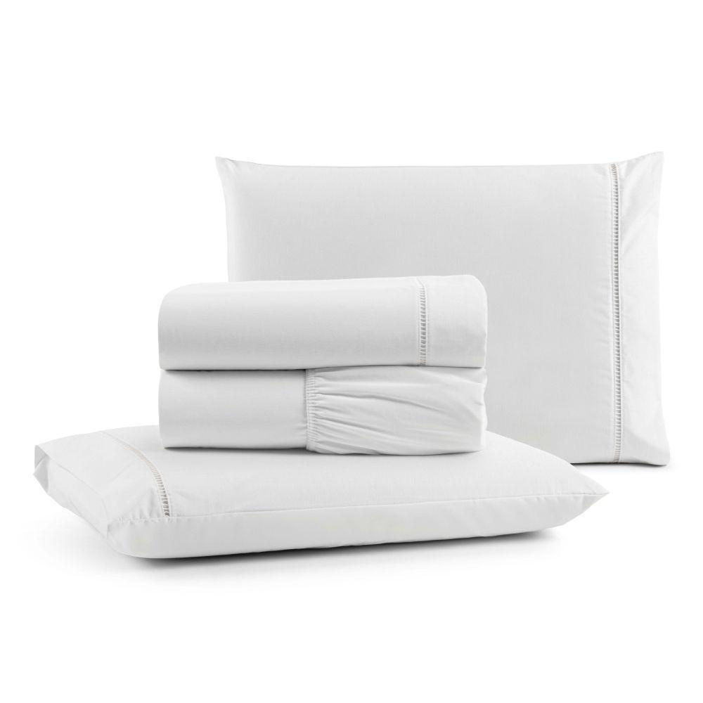 Jogo De Lençol King Mirante 100% Algodão 4 Peças - Branco - 1