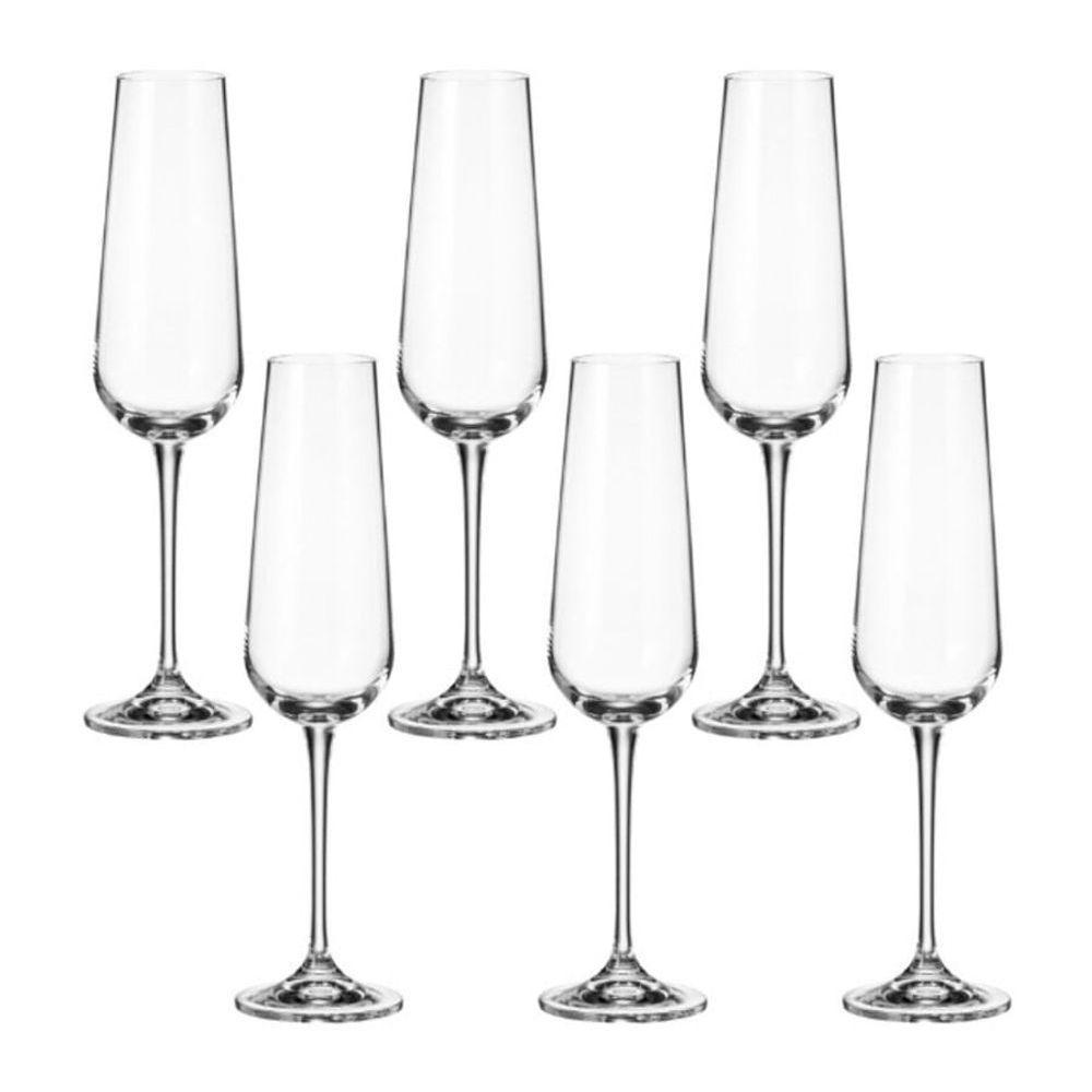 6 Taças Para Champagne Em Cristal Ecológico Ardea 220ml Bohemia - 1
