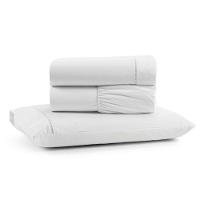 Jogo De Lençol Solteiro Mirante 100% Algodão 3 Peças Branco - 1
