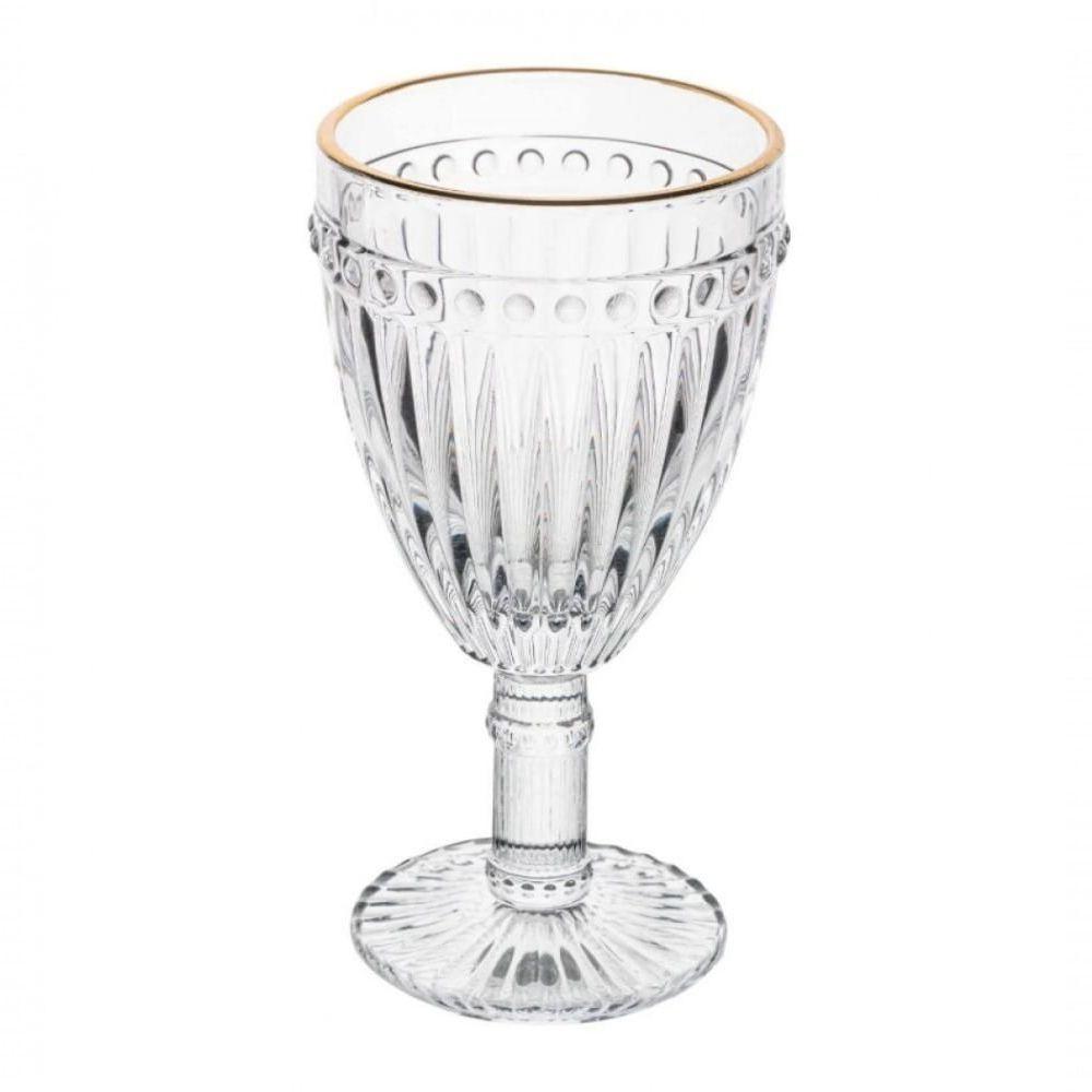 Taça De Agua De Vidro Filete Dourado Empire 325 Ml - Lyor - 1