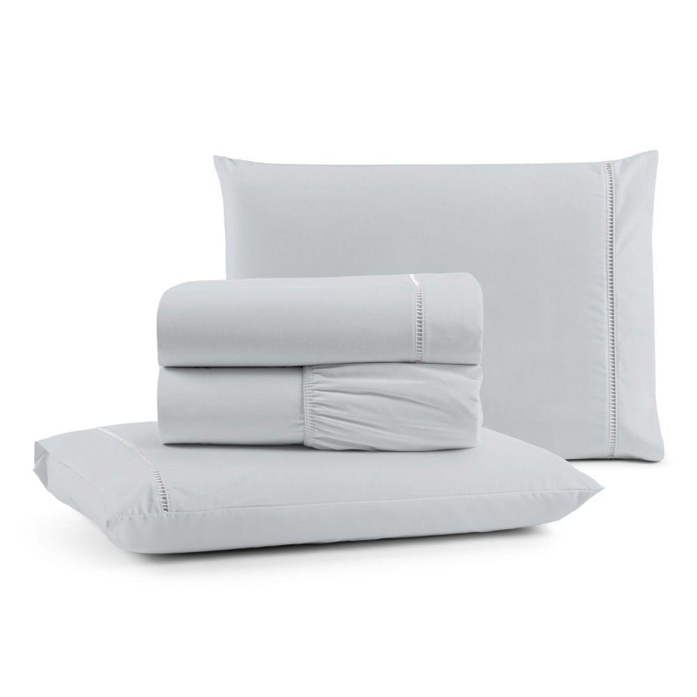 Jogo De Lençol King Mirante 100% Algodão 4 Peças - Cinza - 1
