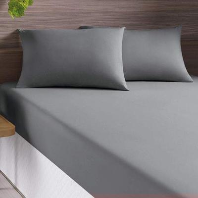 Jogo De Cama Simples Queen 3pc Malha 100% Algodao - Cinza Spot