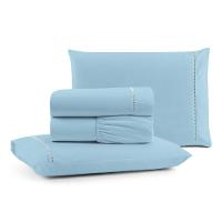 Jogo De Lençol Queen Mirante 100% Algodão 4 Peças - Azul - 1