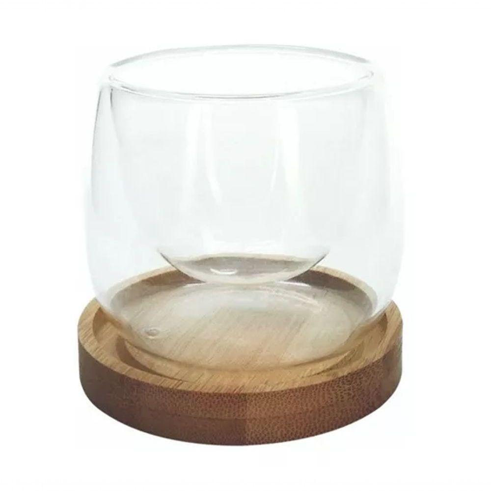 Conj 2 Copos Parede Dupla C- Base Bambu 80ml - Mimo Style - 2