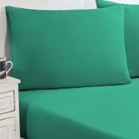 Jogo De Cama Malha Lençol 100% Algodão Gran Moratta 3 Peças Queen - Verde Jade. - 1