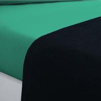 Jogo De Cama Malha Lençol 100% Algodão Gran Moratta 4 Peças Queen - Azul Marinho-verde Jade. - 3