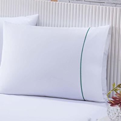 Jogo De Cama Lençol 100% Algodão Percal 150 Fios Casal Gran Moratta 3 Peças - Branco E Verde.