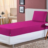 Jogo De Lençol Solteiro Malha 100% Algodão 2 Peças Cor Pink - 1