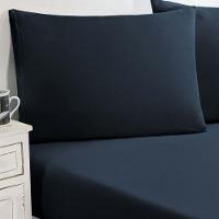 Jogo De Cama Malha Lençol 100% Algodão Gran Moratta 3 Peças King - Azul Petróleo. - 1