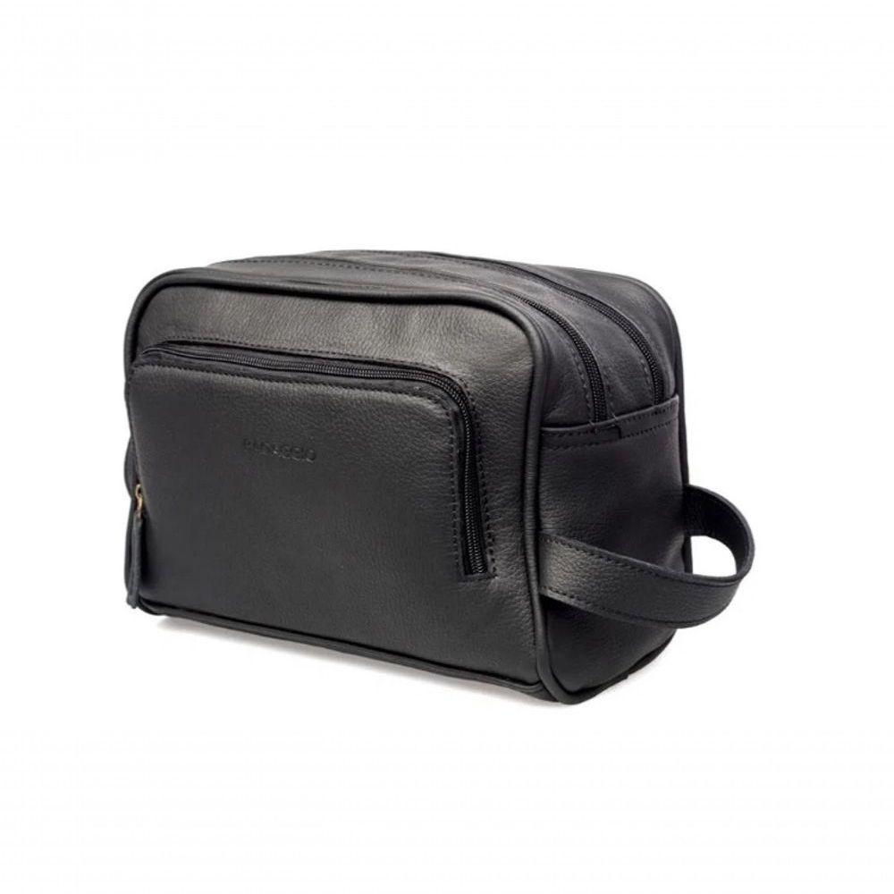 Necessaire Masculina De Couro Preta Zup - 1
