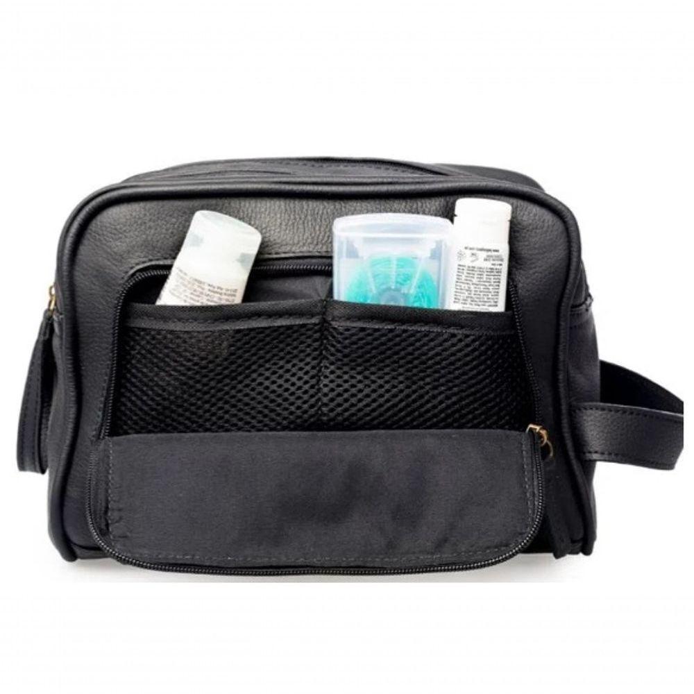 Necessaire Masculina De Couro Preta Zup - 3