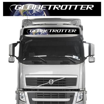 Faixa Globetrotter Volvo Fh Nh Fm Adesivo Teto Preto E Prata Cor Preto