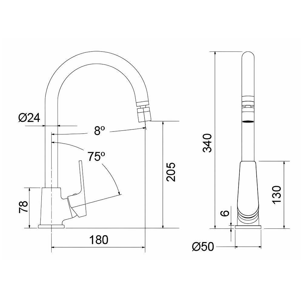 Torneira Misturador Monocomando Lorenzetti Loren Mix 2257 C72 De Bancada Cromada - 2