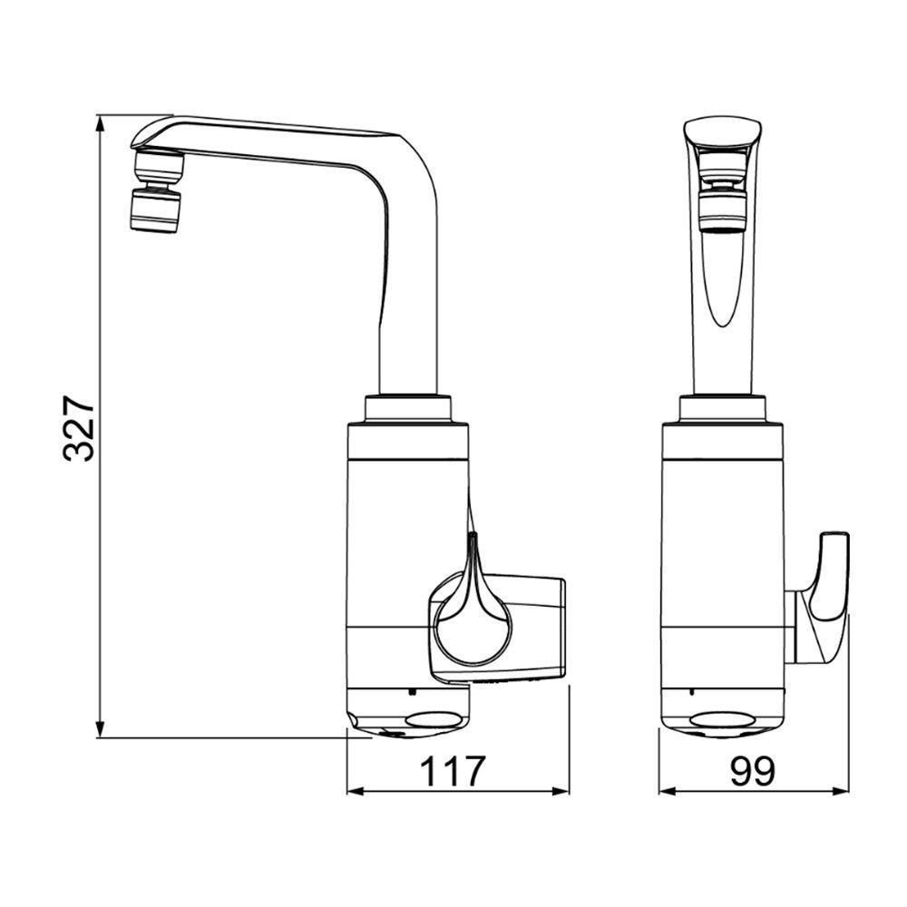 Torneira Elétrica Lorenzetti Essence De Parede Preta-cromada 127v - 2