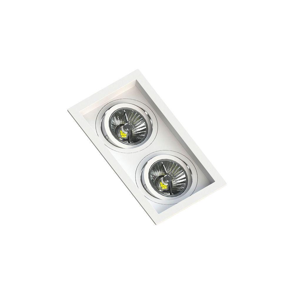 Spot De Embutir Recuado Save Energy Para 2 Lâmpadas Ar70 Gu10 Bivolt Branco - 1
