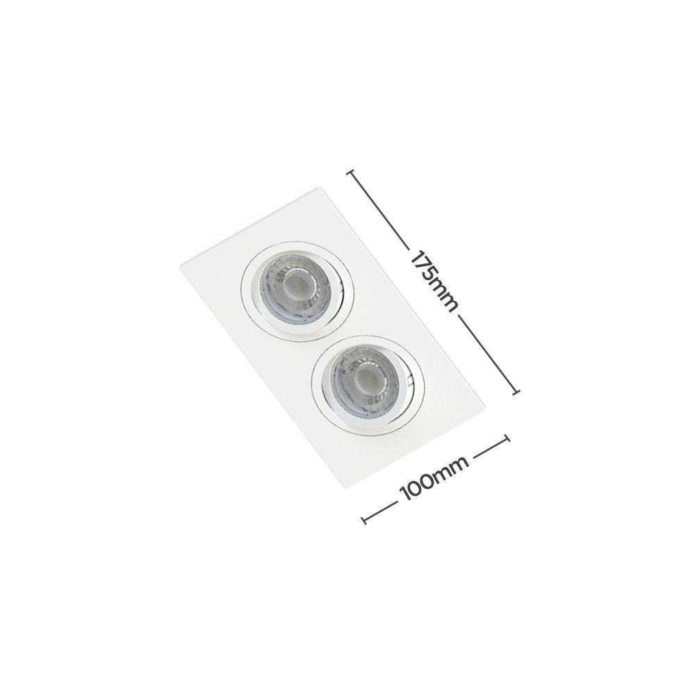 Spot De Embutir Plano Save Energy Para 2 Lâmpadas Mr16 Gu10 Bivolt Branco - 2