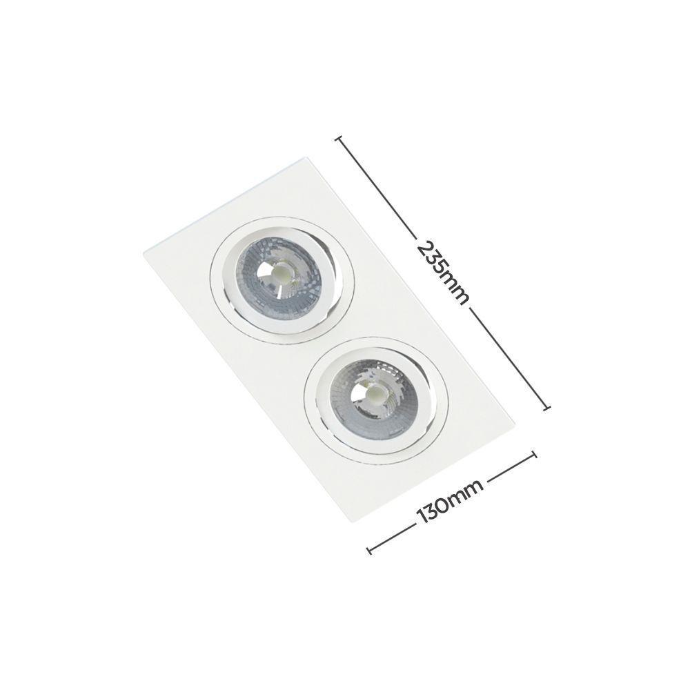 Spot De Embutir Plano Save Energy Para 2 Lâmpadas Par 20 E27 Bivolt Branco - 2