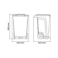Lixeira Tramontina Coleta Seletiva Vermelho Com Rodas 100 L - 2